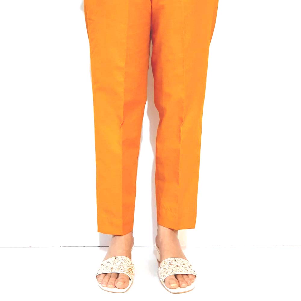 plain trouser women pure cotton mustard