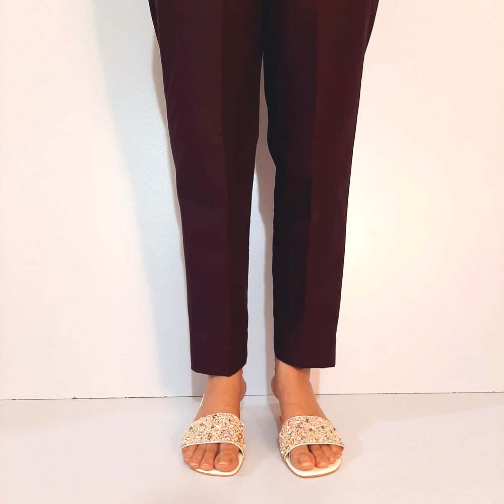 plain trouser women pure cotton purple