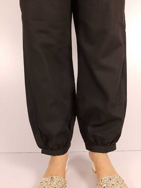 Pleated Trouser Cotton - Black - BGT01