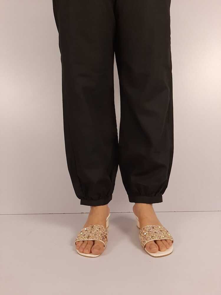 Pleated Trouser Cotton - Black - BGT01