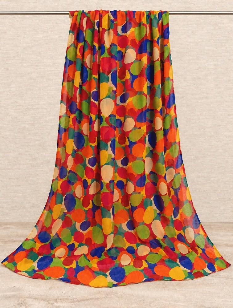 Printed Chiffon Dupatta - Multi - ZD1093