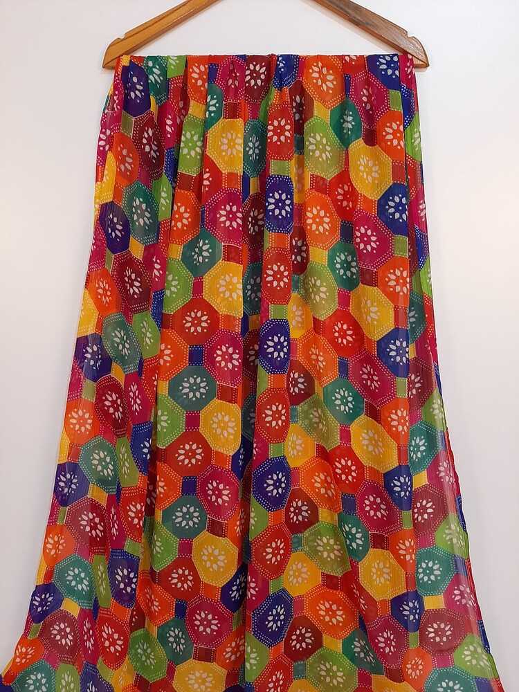 Printed Chiffon Dupatta - Multi - ZD1093