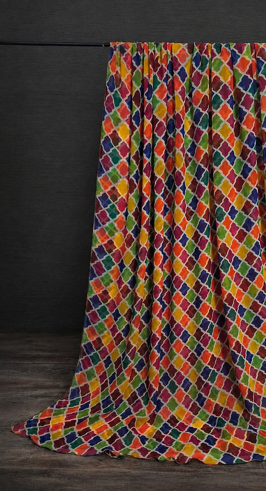 Printed Chiffon Dupatta – Multi – ZD1139