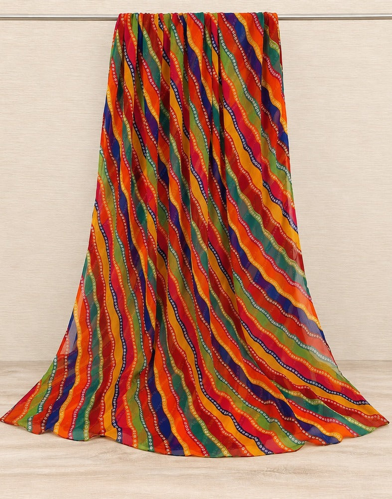 Printed Chiffon Dupatta - Multi - ZD231