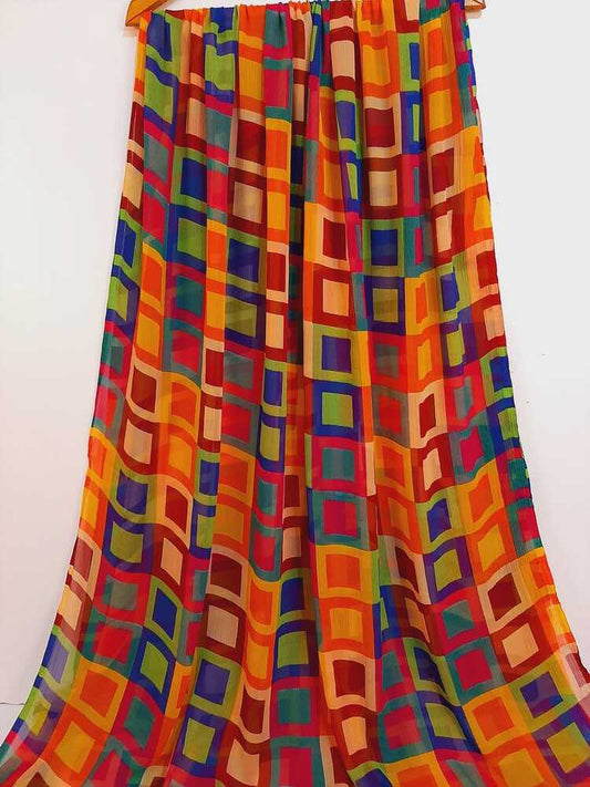 Printed Chiffon Dupatta - Multi - ZD405