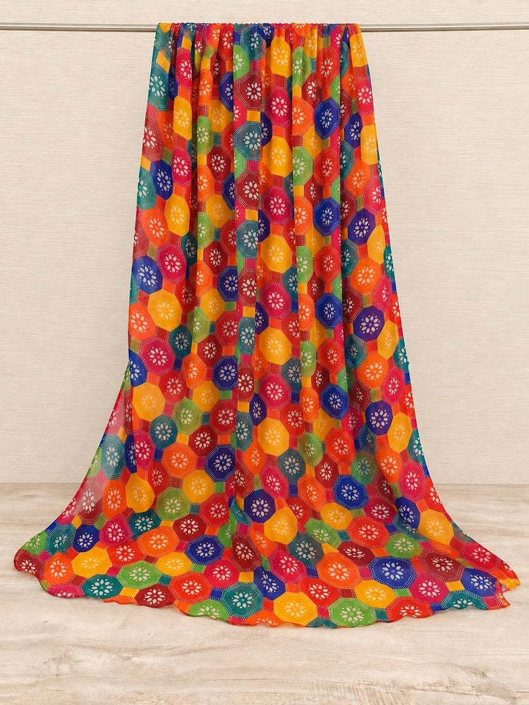 Printed Chiffon Dupatta - Multi - ZD705