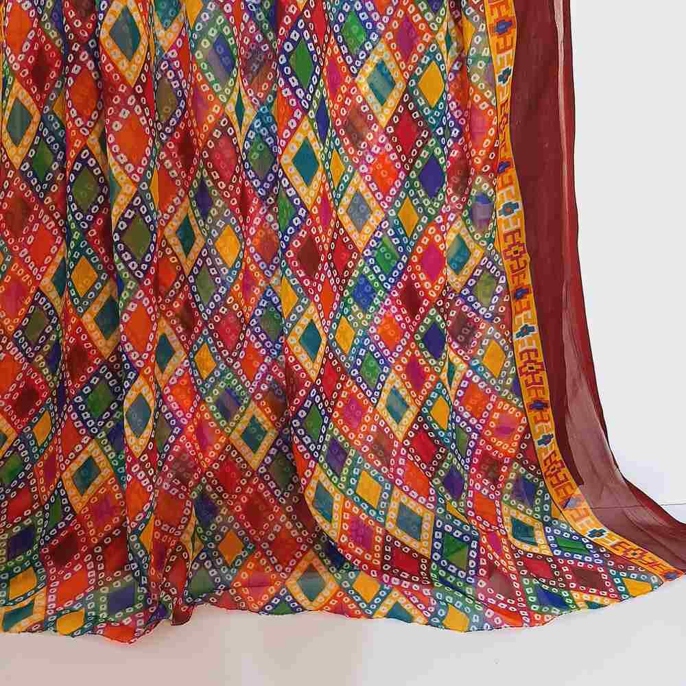 Printed Chiffon Dupatta - Multi - ZD715