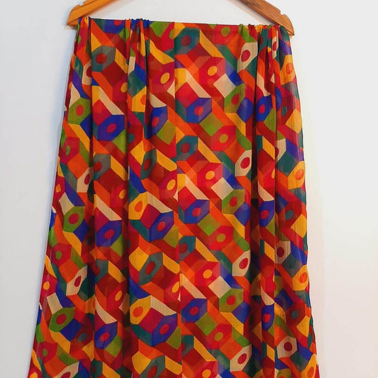 Printed Chiffon Dupatta - Multi - ZD733