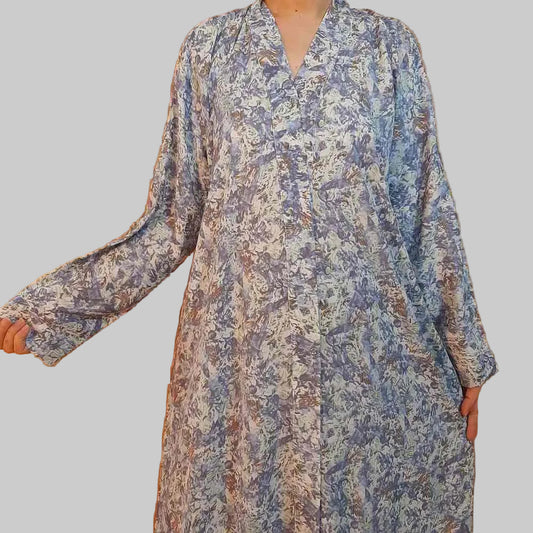 Printed Front Open - Georgette - Abaya - BGA239