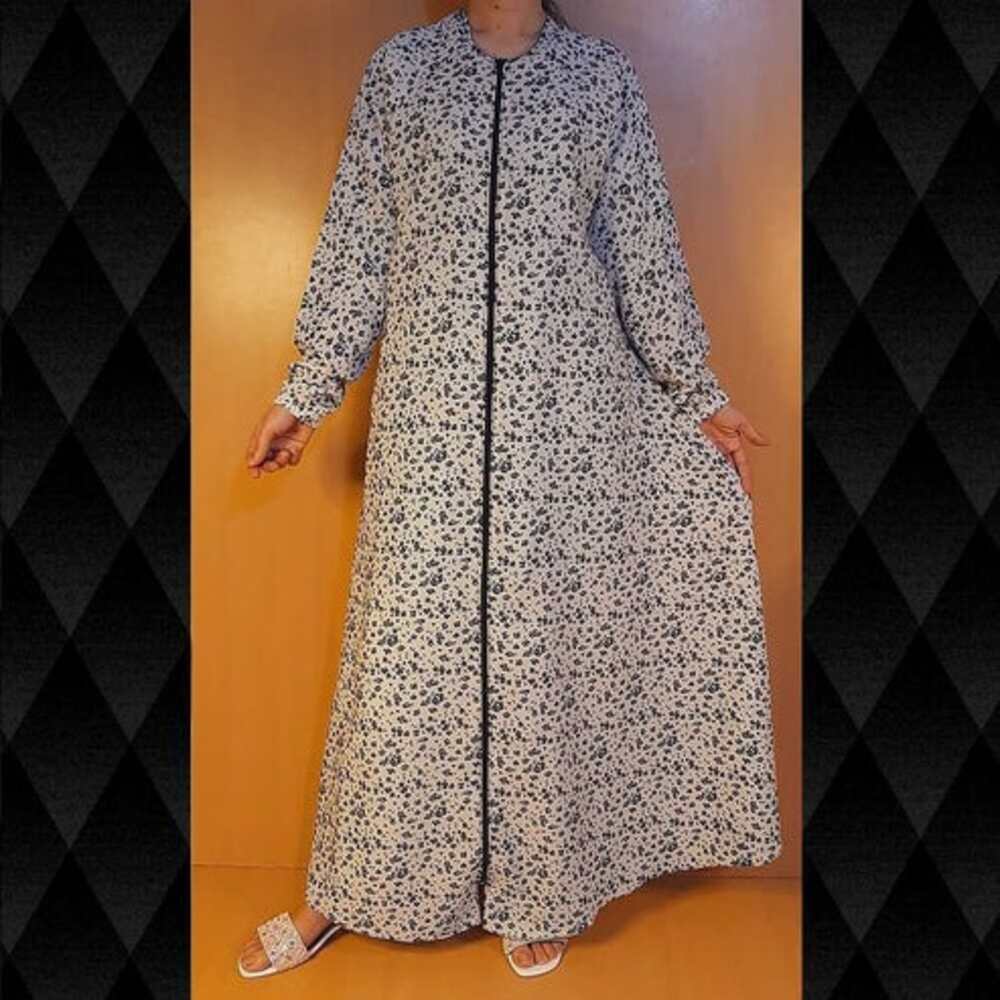 printed georgette abaya front open