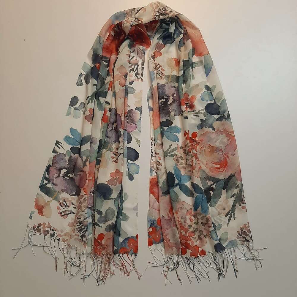 Printed lawn Stole With Tassels – ZSC19