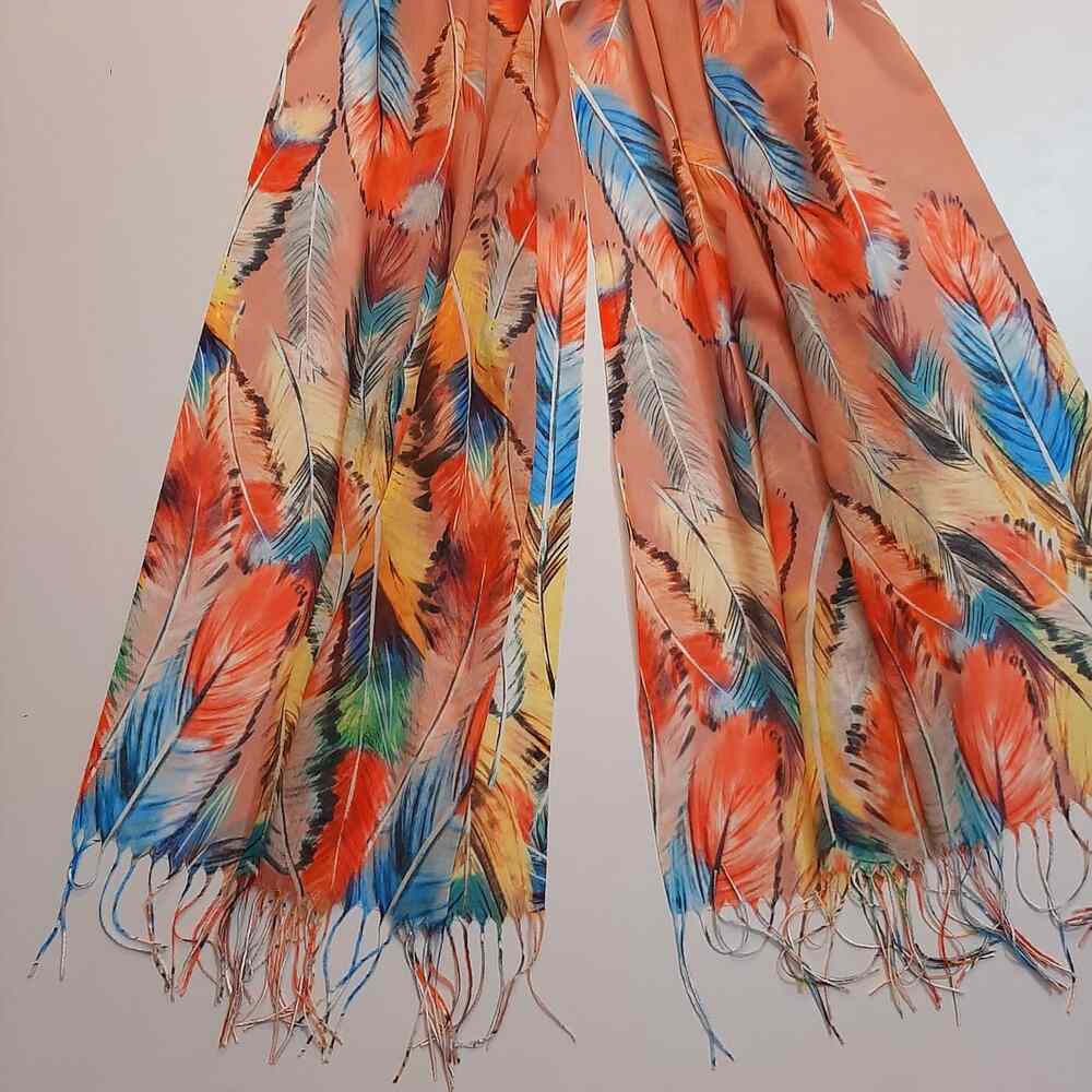 Printed lawn Stole With Tassels – ZSC20