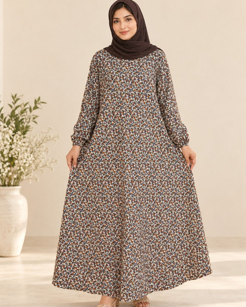 Printed - Maxi Style - Georgette Abaya - ZA14