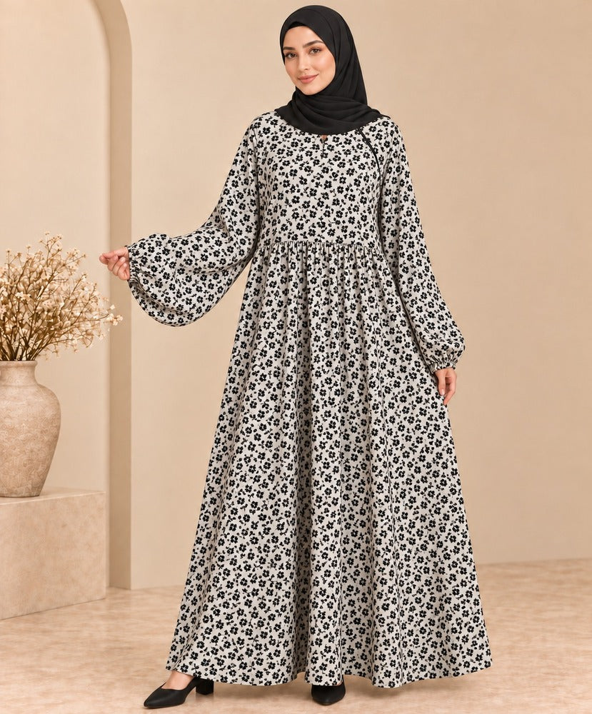 Printed - Maxi Style - Georgette Abaya - ZA17