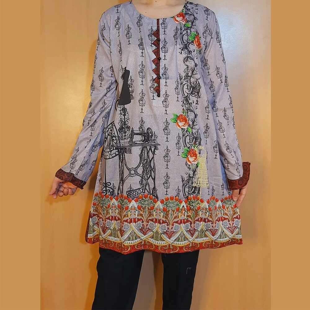 printed pure lawn kurti