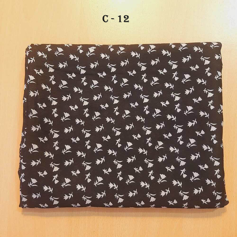 Printed Summer Shawl / Chaddar - Lawn - Black & White - SH07