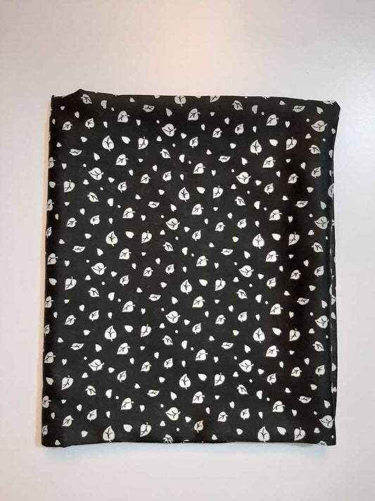 Printed Summer Shawl / Chaddar - Black & White - SH07
