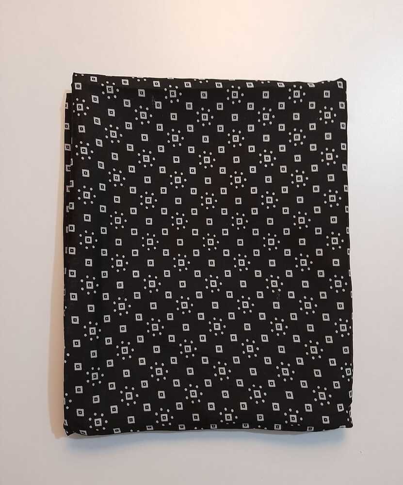 Printed Summer Shawl / Chaddar - Lawn - Black & White - SH07