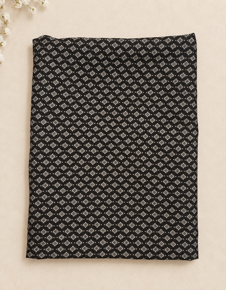 Printed Summer Shawl / Chaddar - Black & White - SH07