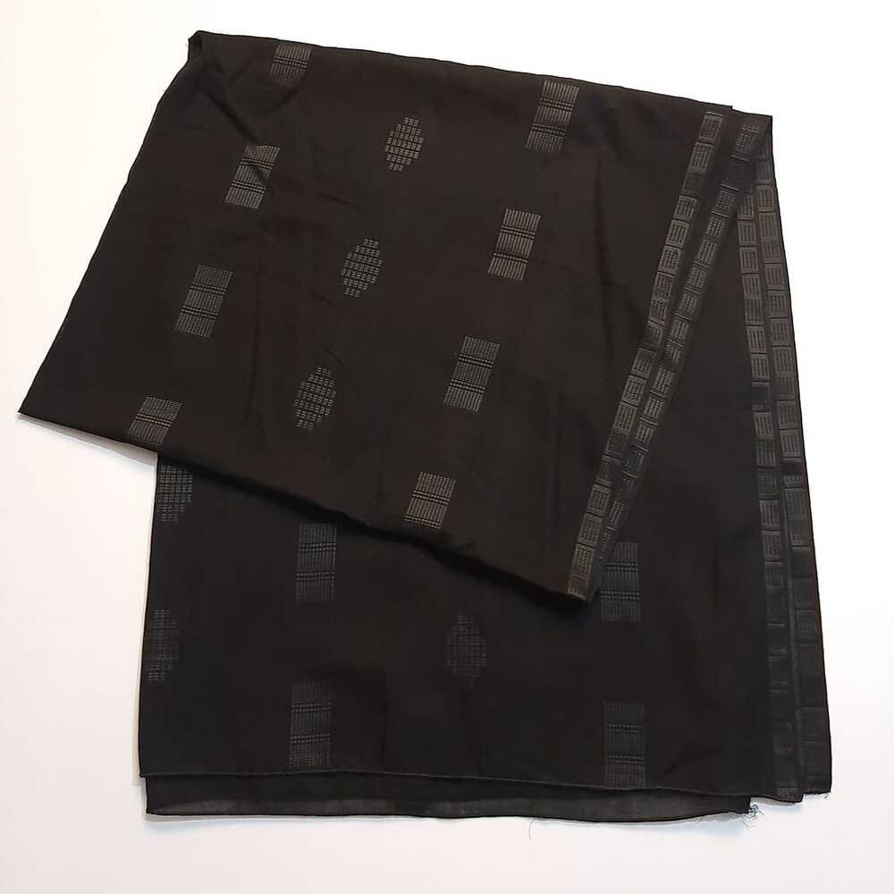 Self print Jaquard lawn dupatta - Black - ZD1108