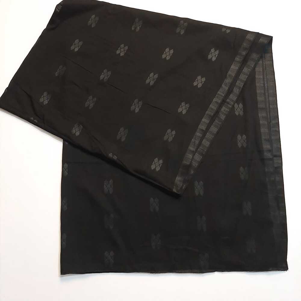 Self print Jaquard lawn dupatta - Black - ZD1108