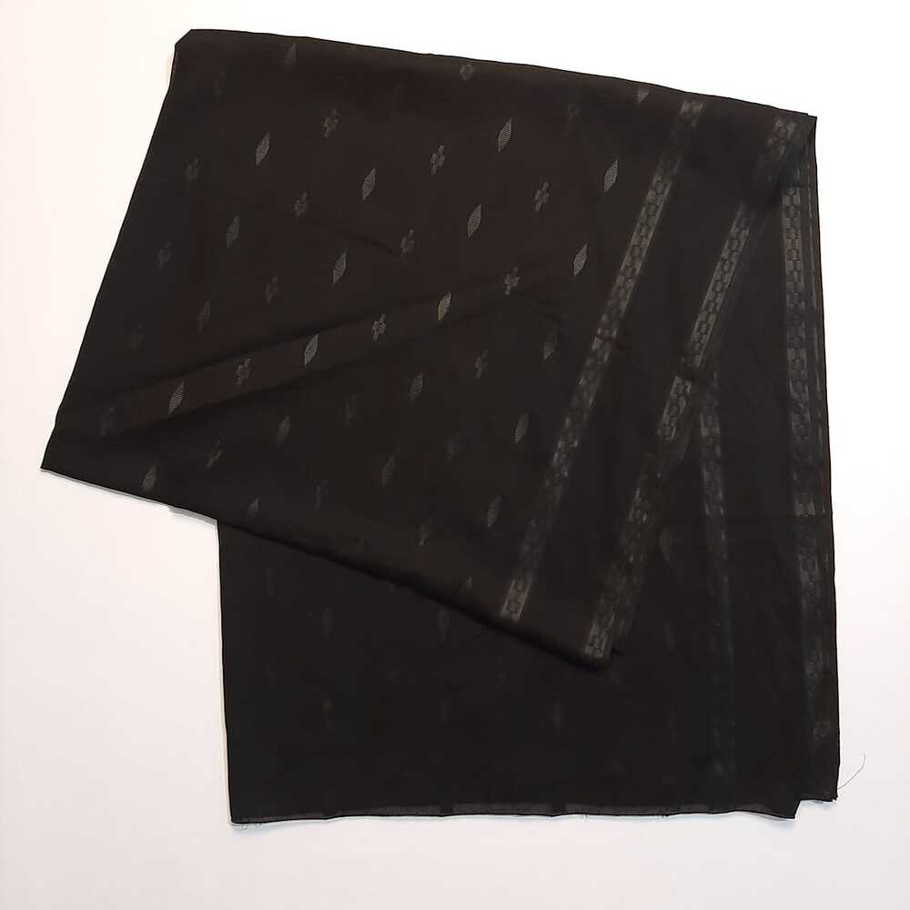 Self print Jaquard lawn dupatta - Black - ZD1108