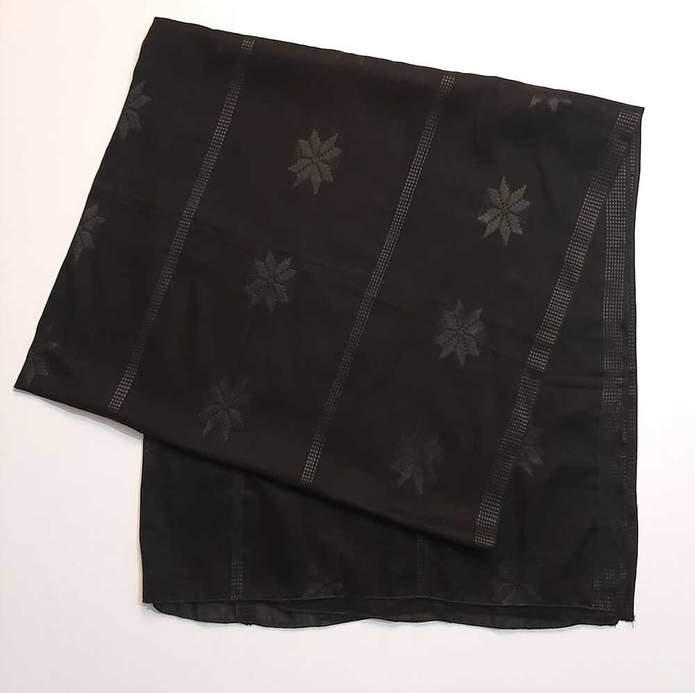 Self print Jaquard lawn dupatta - Black - ZD1108