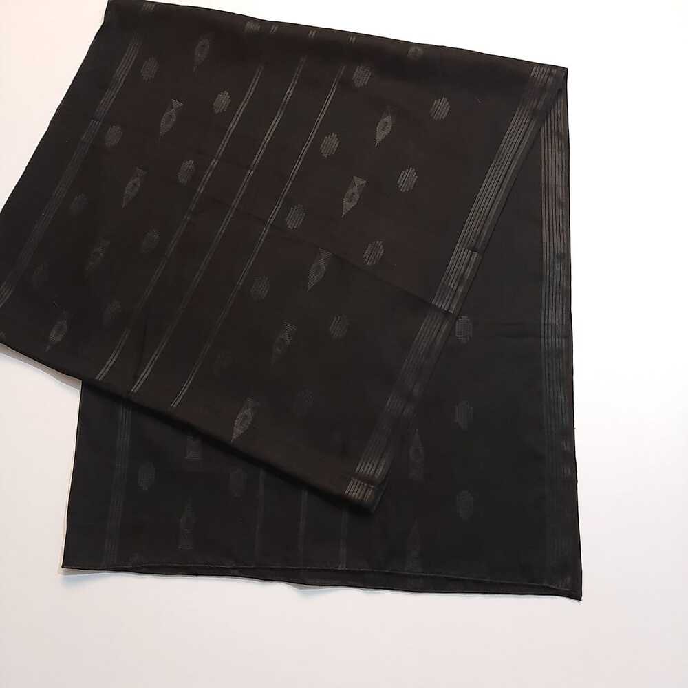 Self print Jaquard lawn dupatta - Black - ZD1108