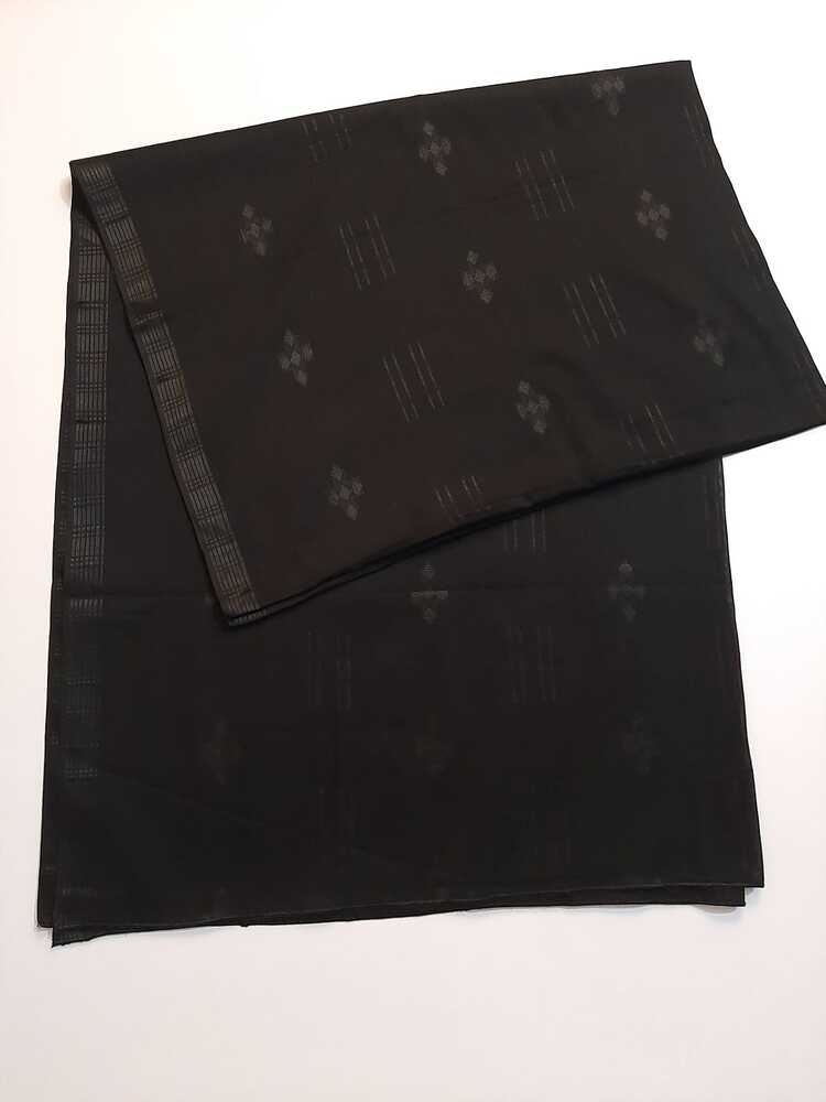 Self print Jaquard lawn dupatta - Black - ZD1108