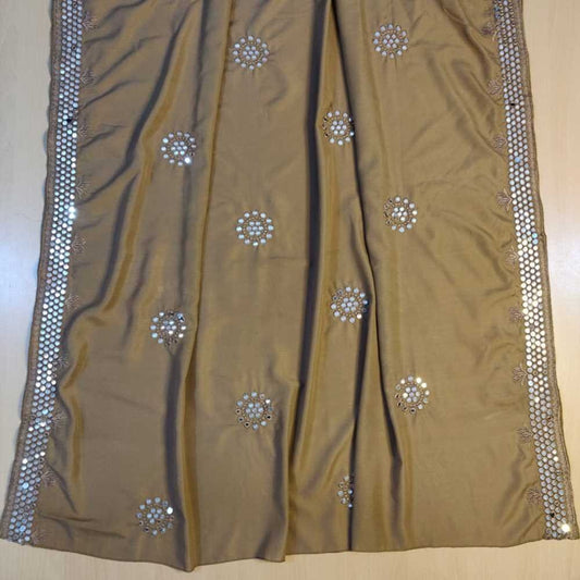 Sequence Work Embroided Swiss Lawn Summer Shawl - Navy - SH133