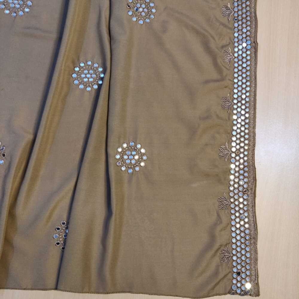 Sequence Work Embroided Swiss Lawn Summer Shawl - Navy - SH133