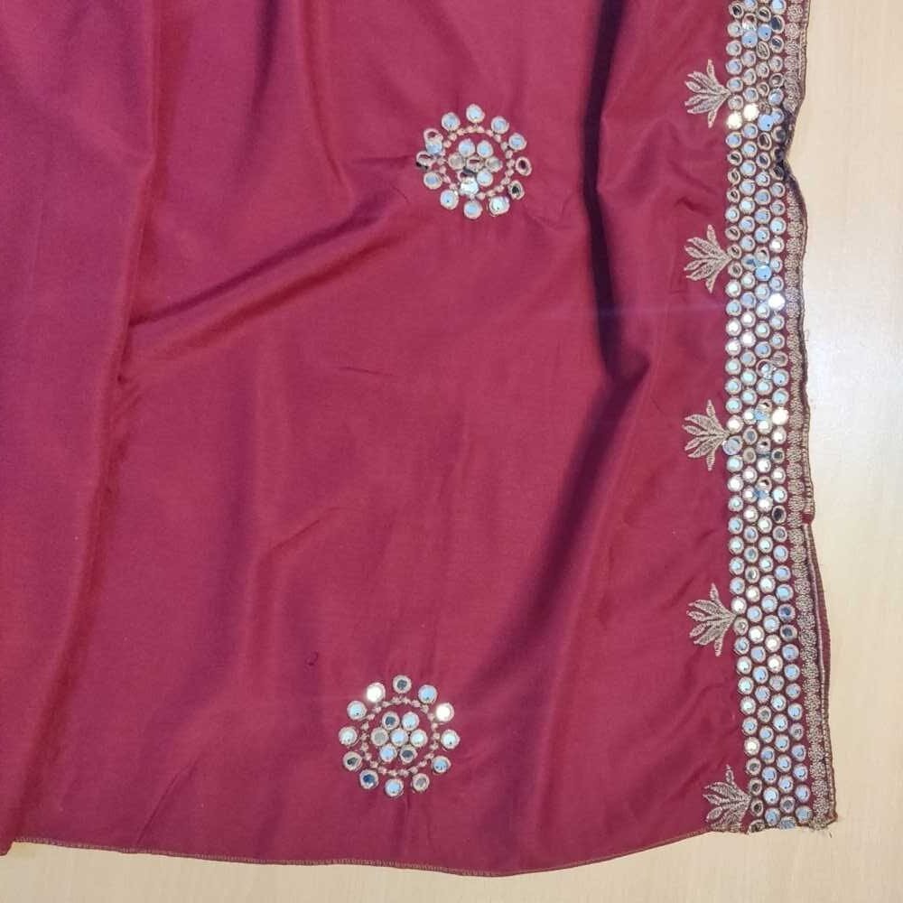 Sequence Work Embroided Swiss Lawn Summer Shawl - Navy - SH133