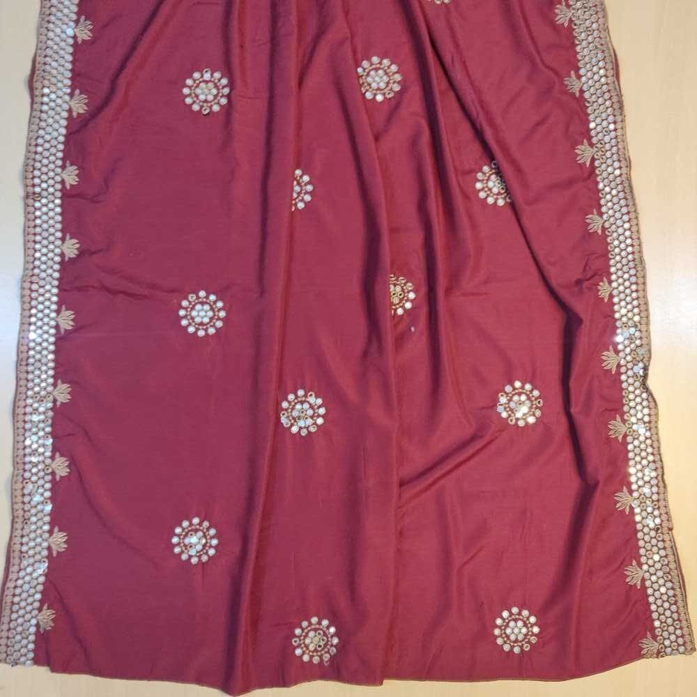Sequence Work Embroided Swiss Lawn Summer Shawl - Navy - SH133