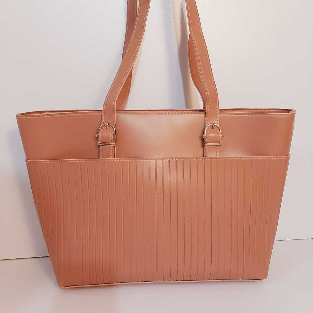 PU Leather Handbag - Beige - B02