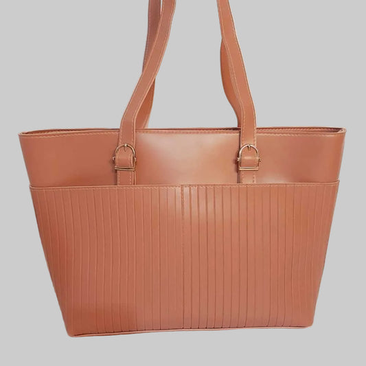 PU Leather Handbag - Beige - B02