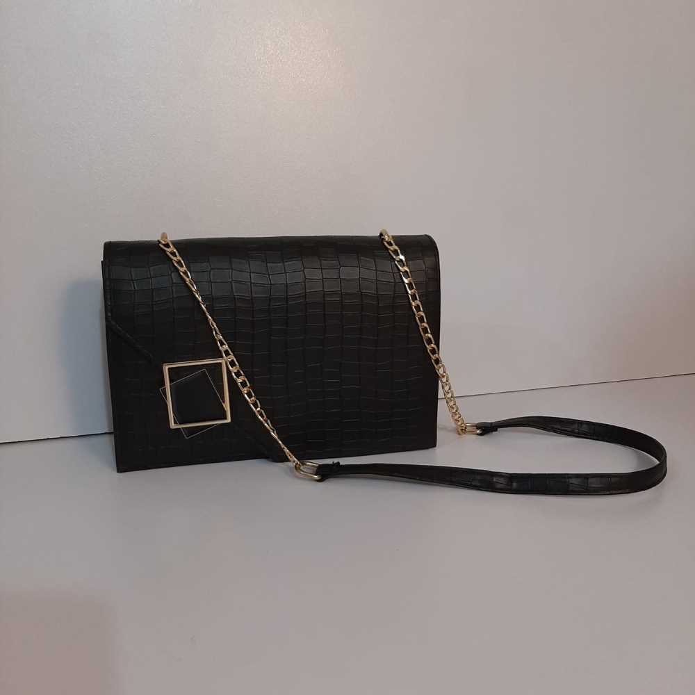 PU Leather Handbag - Black - B03