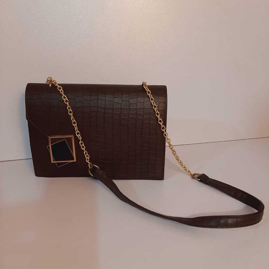 PU Leather Handbag - Chocolate - B03