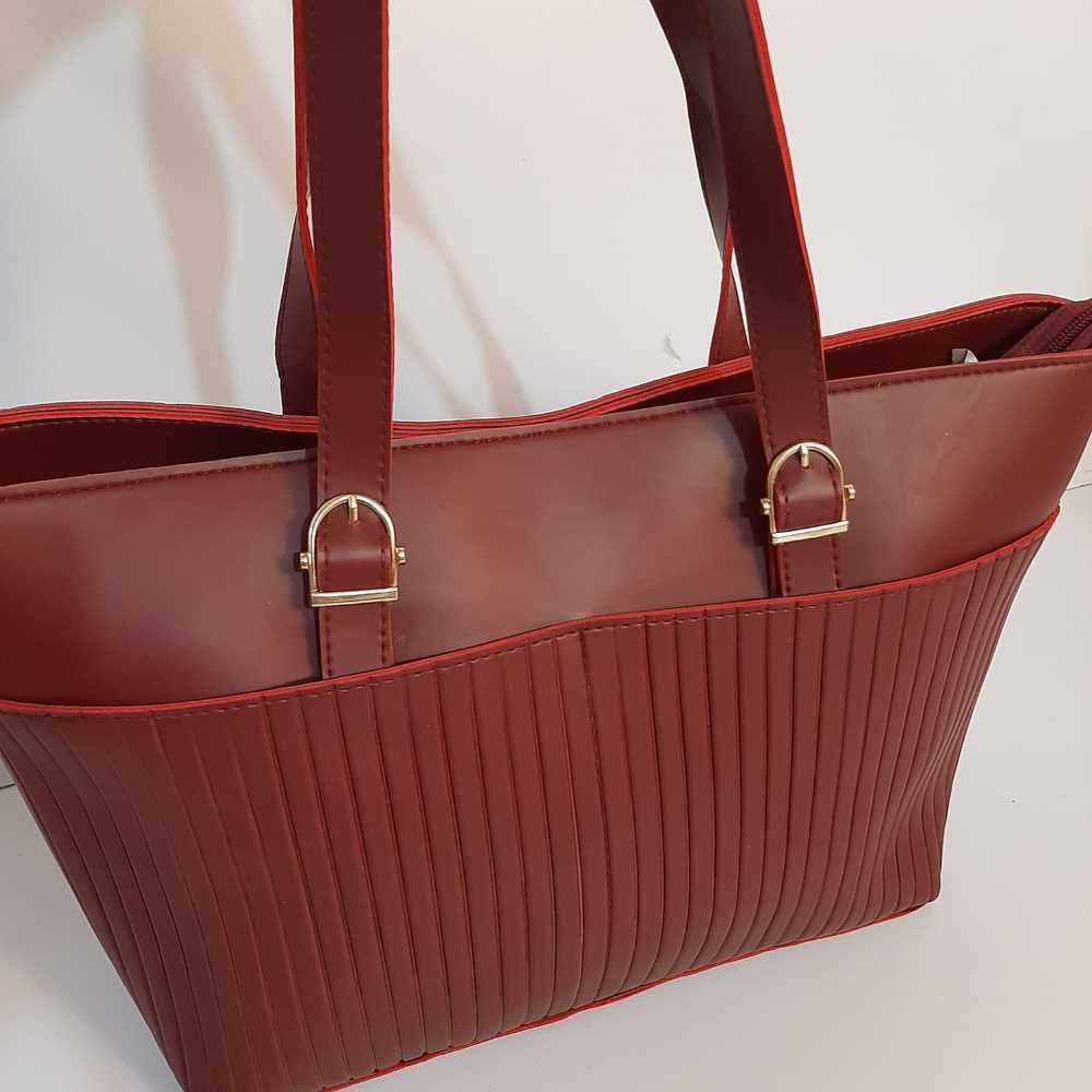 PU Leather Handbag - Maroon - B02