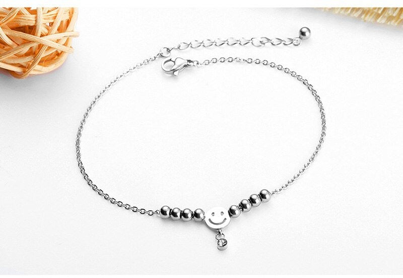 Silver Smily Anklet ANK59