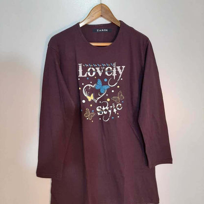 Sleepwear Long Shirt - Purple - ZSP05