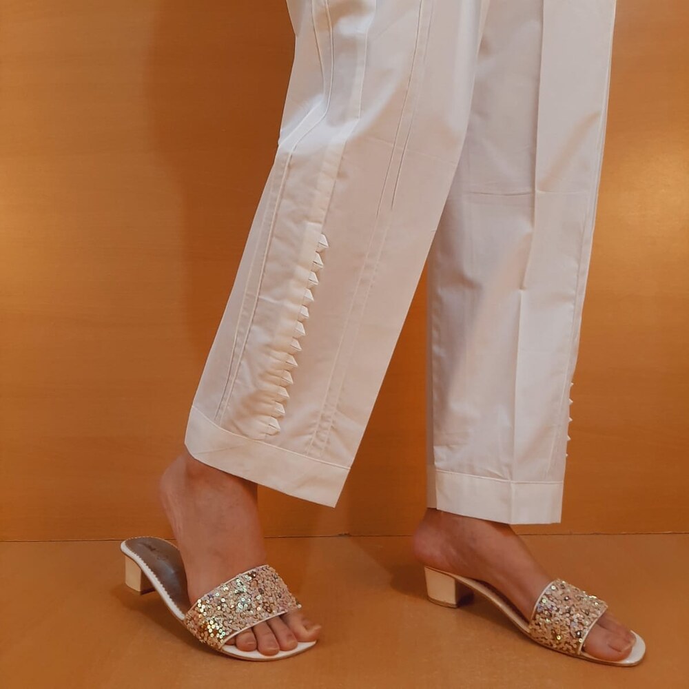 Soft Cotton Trouser - White - PT35