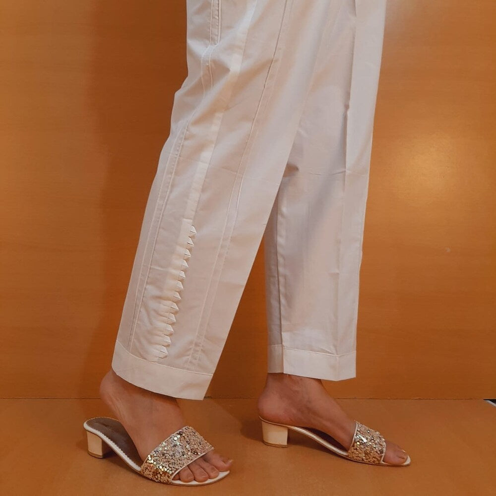 Soft Cotton Trouser - White - PT35