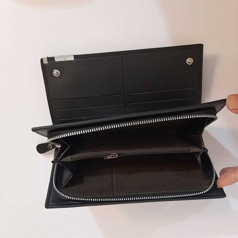 Soft Leather Wallet - Black - W12