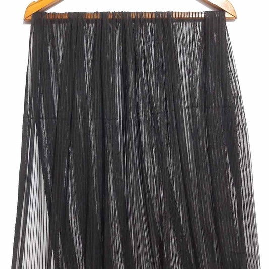 Striped Net Dupatta - Black - ZD110