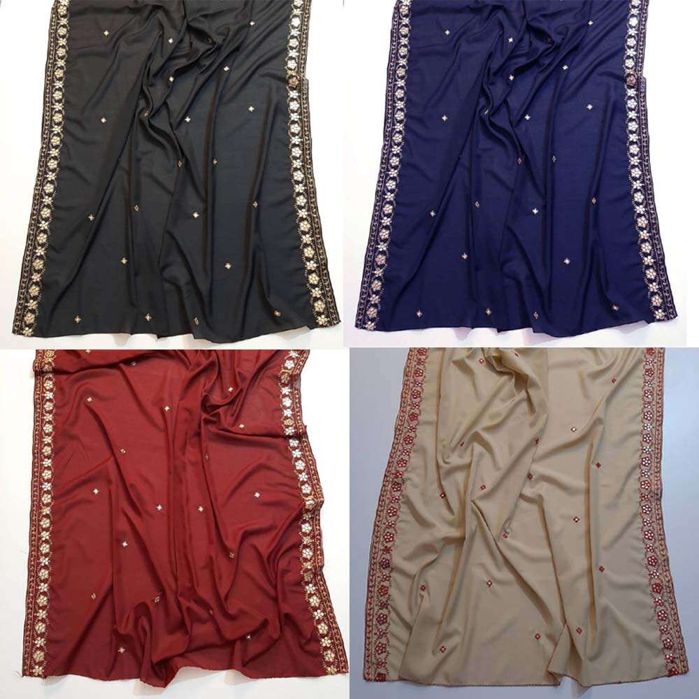 Embroided Swiss Lawn Chaddar Summer Shawl - SH17