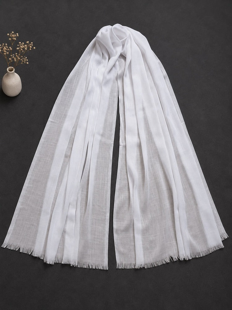 Turkish Lawn Scarf Stole – White – ZSC28