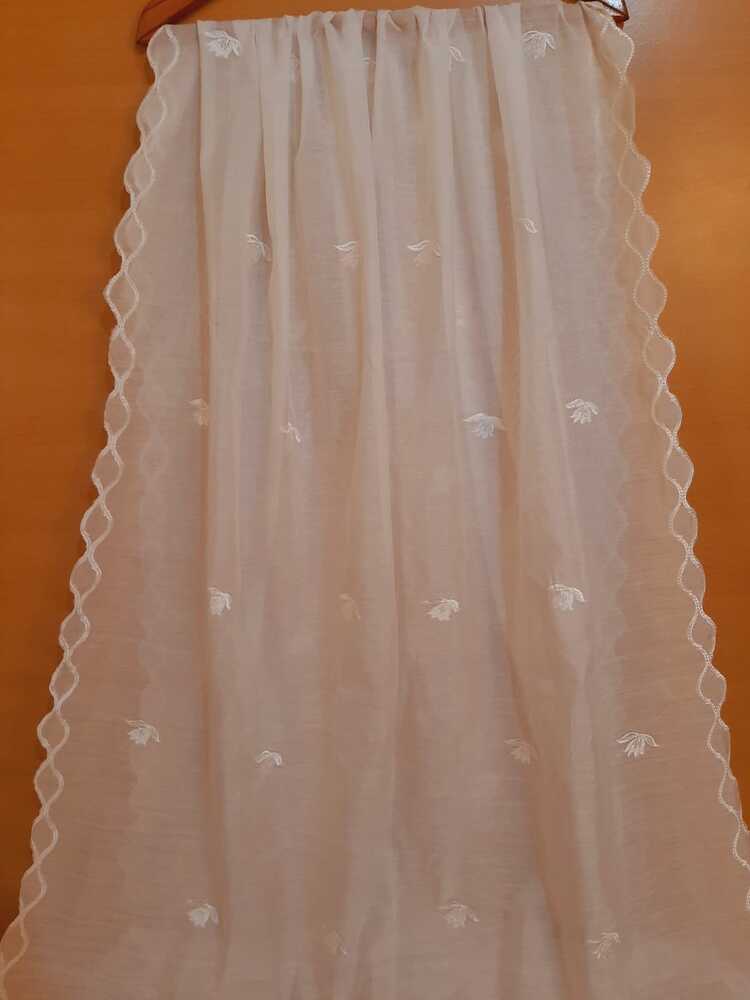 Voile Lawn Dupatta - White - ZD406