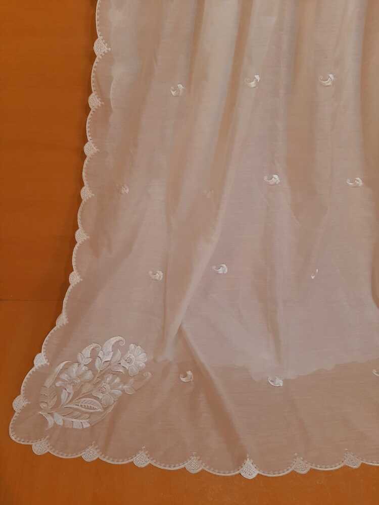 Voile Lawn Dupatta - White - ZD407