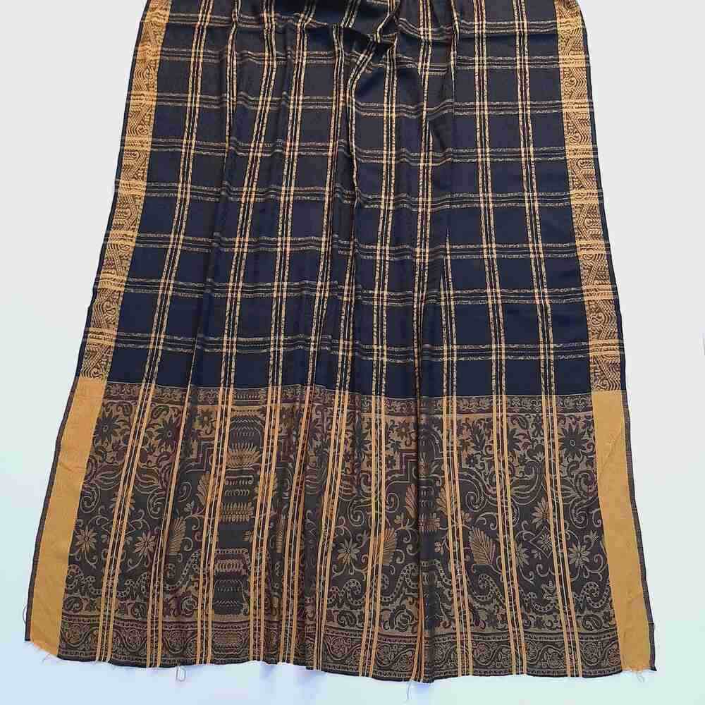 Check Print Winter Shawl - Large - Warm - Acrylic Wool - ZSH02