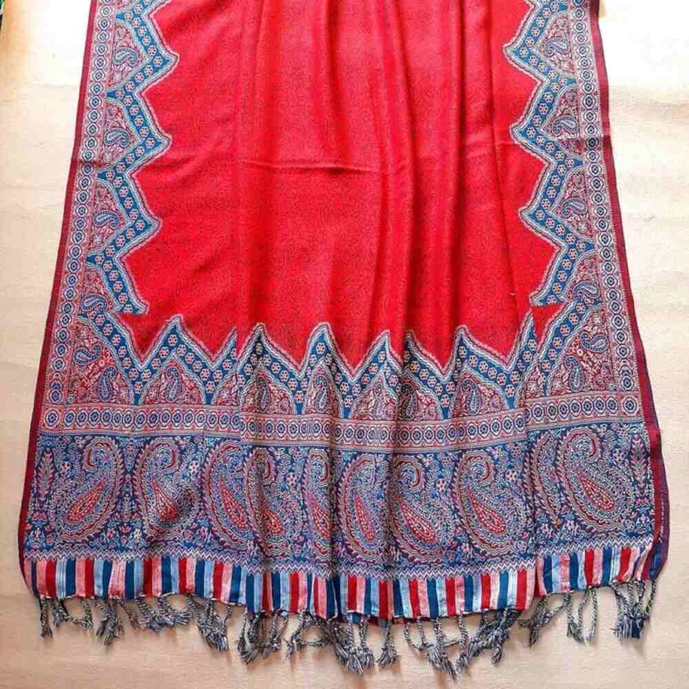 Winter Shawl - Large - Warm - Acrylic Wool - Red - ZSH134